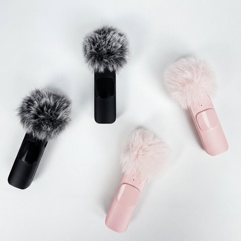 2 pcs Wireless Mini Microphones for iPhone, Android, iPad