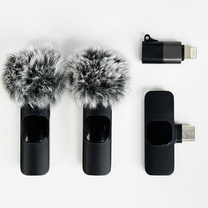 2 pcs Wireless Mini Microphones for iPhone, Android, iPad