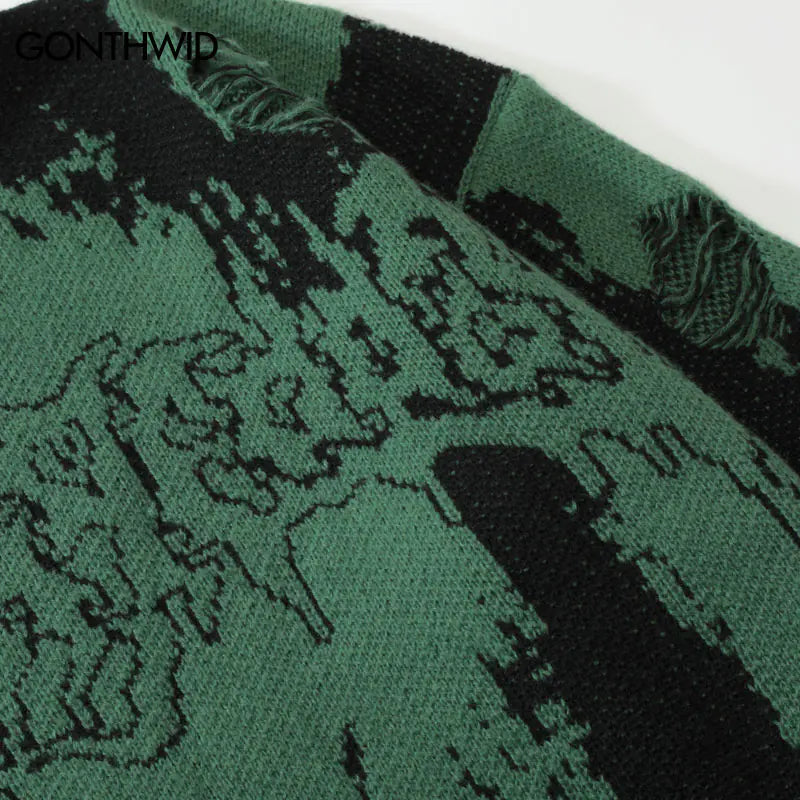 Hip Hop Ripped Sweaters - Vintage Grunge Streetwear