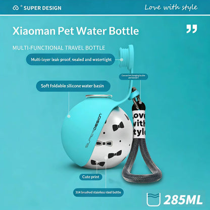 Buddy Pup Dog Water Bottle With Bowl